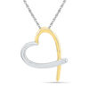 Thumbnail Image 0 of Tilted Heart Pendant in 10K Two-Tone Gold