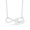 Thumbnail Image 0 of Sideways Infinity "LOVE" Necklace in 10K White Gold