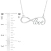 Thumbnail Image 1 of Sideways Infinity "LOVE" Necklace in 10K White Gold