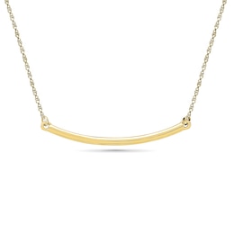 Curved Bar Necklace in 10K Gold