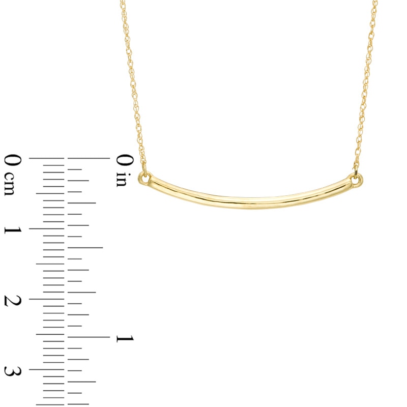 Curved Bar Necklace in 10K Gold|Peoples Jewellers