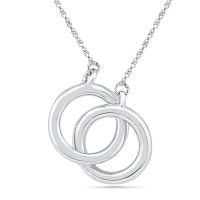 Interlocking Circles Necklace in 10K White Gold