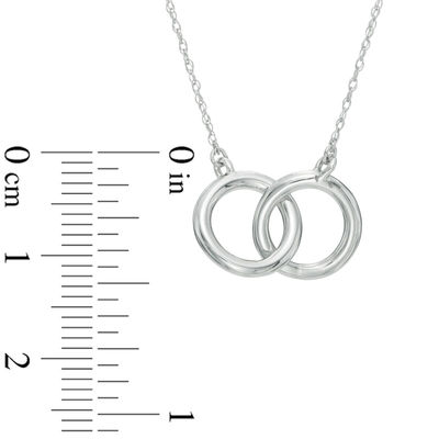 Interlocking Circles Necklace in 10K White Gold