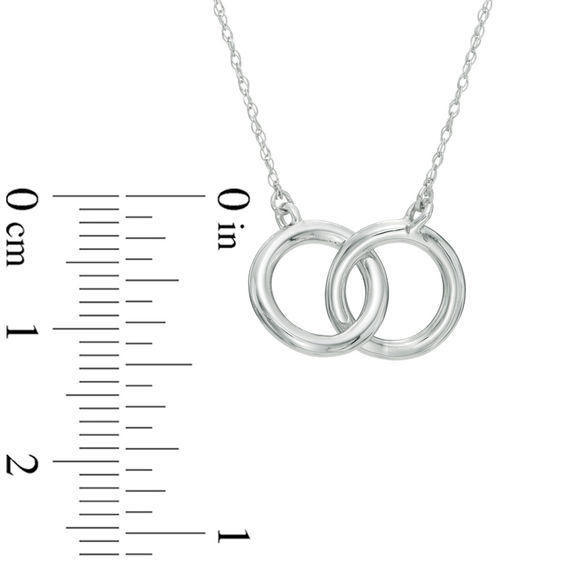 Interlocking Circles Necklace in 10K White Gold