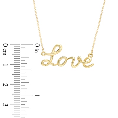 LOVE" Script Necklace in 10K Gold