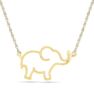 Open Elephant Necklace in 10K Gold