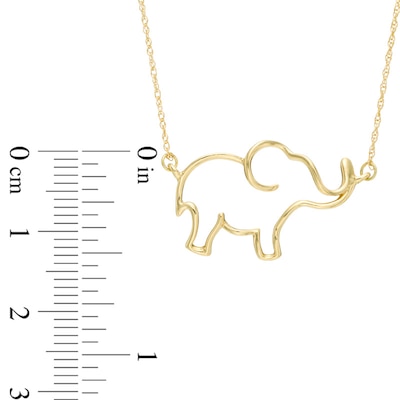 Open Elephant Necklace in 10K Gold