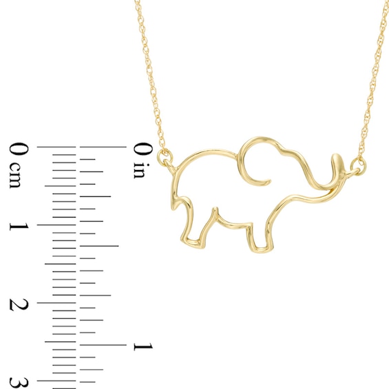 Open Elephant Necklace in 10K Gold