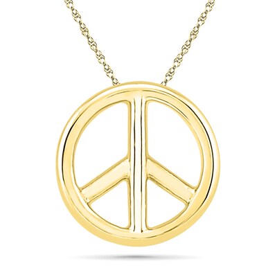 Peace Sign Necklace in 10K Gold