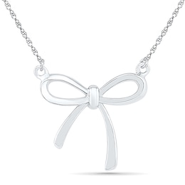 Bow Necklace in 10K White Gold