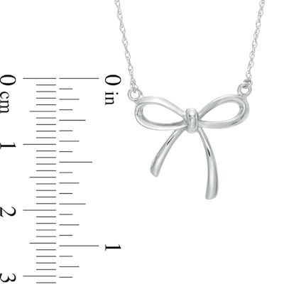 Bow Necklace in 10K White Gold