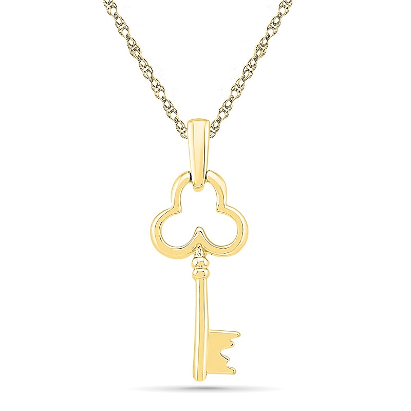 Clover Key Pendant in 10K Gold|Peoples Jewellers