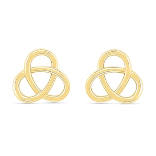 Triple Loop Stud Earrings in 10K Gold