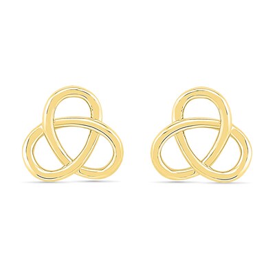 Triple Loop Stud Earrings in 10K Gold