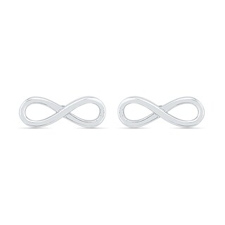 Infinity Stud Earrings in 10K White Gold