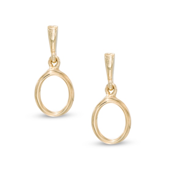 Open Circle Drop Earring in 10K Gold