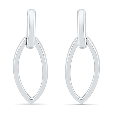 Marquise Drop Earrings in 10K White Gold