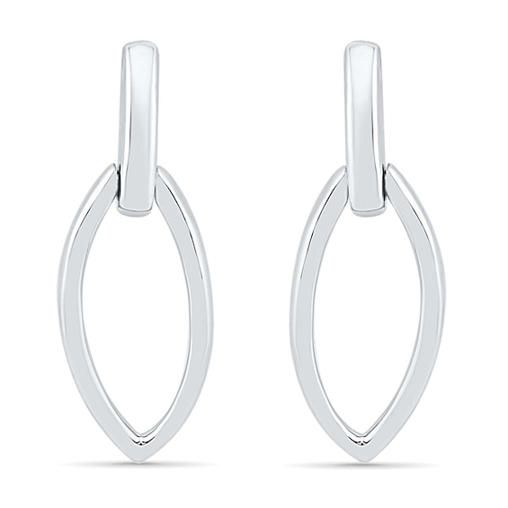 Marquise Drop Earrings in 10K White Gold