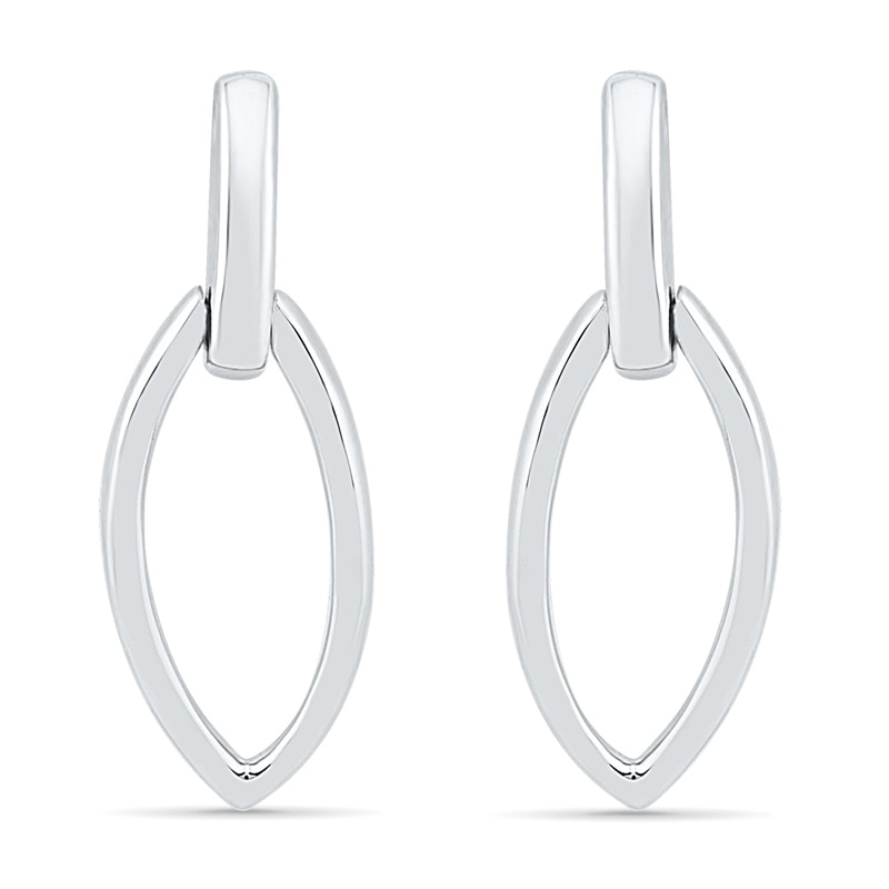 Marquise Drop Earrings in 10K White Gold|Peoples Jewellers
