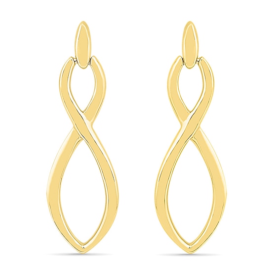 Infinity Drop Earrings in 10K Gold