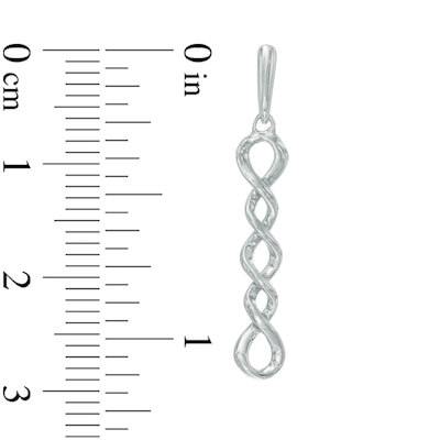 Cascading Twist Drop Earrings in 10K White Gold