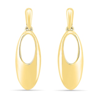 Open Oval Drop Earrings in 10K Gold