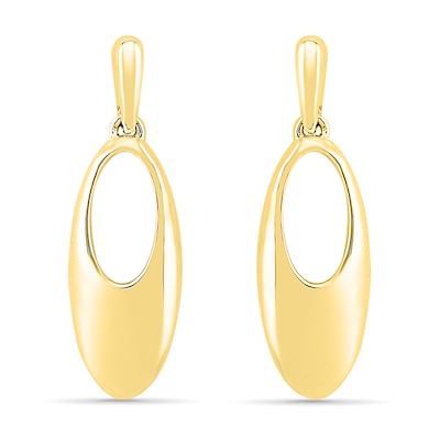 Open Oval Drop Earrings in 10K Gold