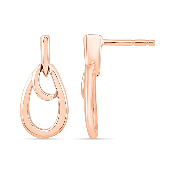 Loop Teardrop Earrings in 10K Rose Gold