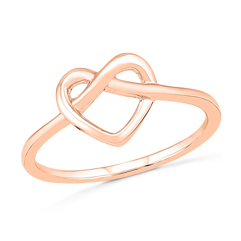 Heart Knot Ring in 10K Rose Gold