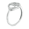 Peace Sign Ring in 10K White Gold