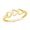 Triple Sideways Heart Ring in 10K Gold