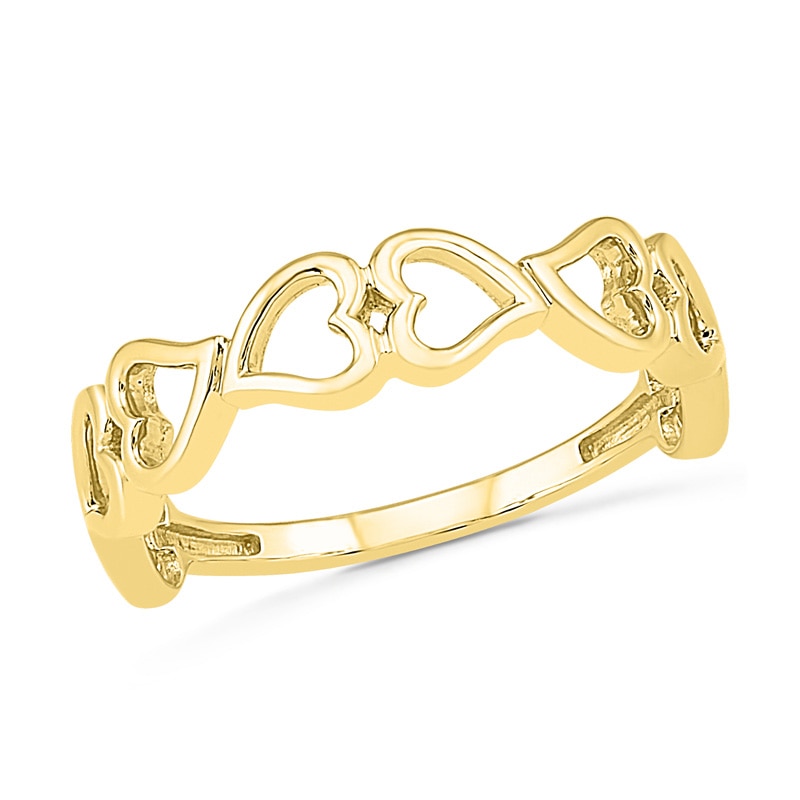 Alternating Hearts Ring in 10K Gold | Peoples Jewellers