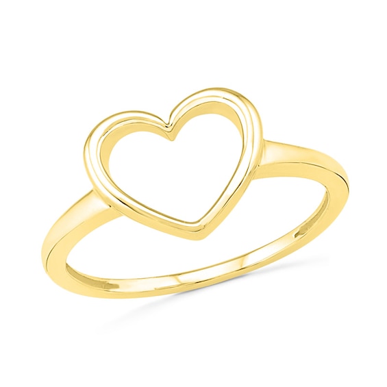 Heart Outline Ring in 10K Gold