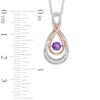 Unstoppable Love™ Amethyst and Diamond Accent Double Infinity Pendant in Sterling Silver and 10K Rose Gold