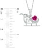 Thumbnail Image 1 of 5.0mm Heart-Shaped Lab-Created Ruby and Diamond Accent Sleigh Pendant in Sterling Silver