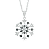 Thumbnail Image 0 of Black and White Diamond Accent Snowflake Pendant in Sterling Silver