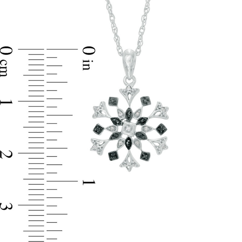 Black and White Diamond Accent Snowflake Pendant in Sterling Silver|Peoples Jewellers