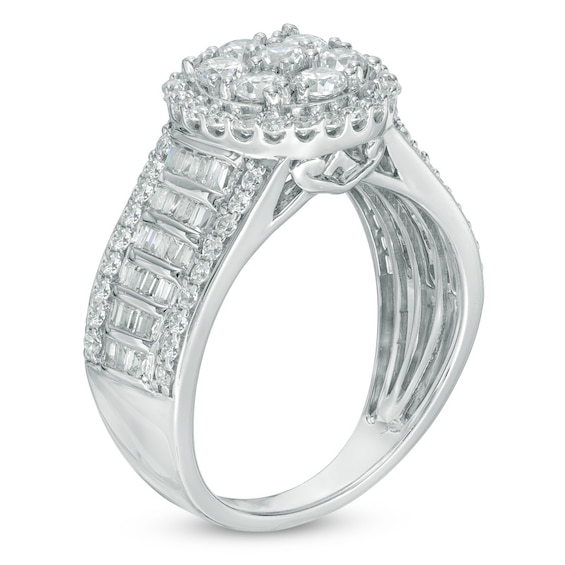 1.50 CT. T.W. Composite Diamond Frame Engagement Ring in 14K White Gold