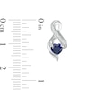 Thumbnail Image 1 of 5.0mm Heart-Shaped Blue Lab-Created Sapphire and Diamond Accent Infinity Drop Earrings in 10K White Gold