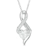 Thumbnail Image 1 of 6.5mm Heart-Shaped Lab-Created White Sapphire and Diamond Accent Infinity Pendant in 10K White Gold