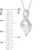 Thumbnail Image 2 of 6.5mm Heart-Shaped Lab-Created White Sapphire and Diamond Accent Infinity Pendant in 10K White Gold