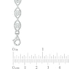 Lab-Created White Sapphire and 0.09 CT. T.W. Diamond Oval Link Bracelet in Sterling Silver - 7.5"