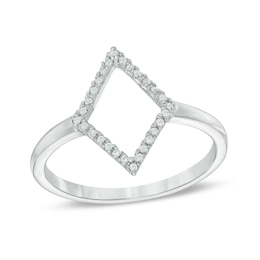 0.09 CT. T.W. Diamond Geometric-Shape Ring in Sterling Silver