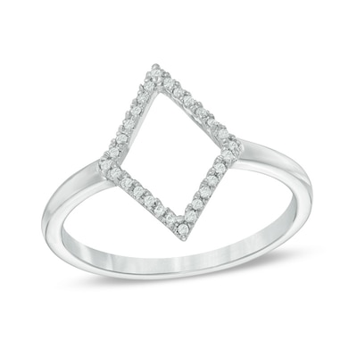 0.09 CT. T.W. Diamond Geometric-Shape Ring in Sterling Silver