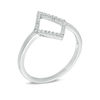 Thumbnail Image 1 of 0.09 CT. T.W. Diamond Geometric-Shape Ring in Sterling Silver