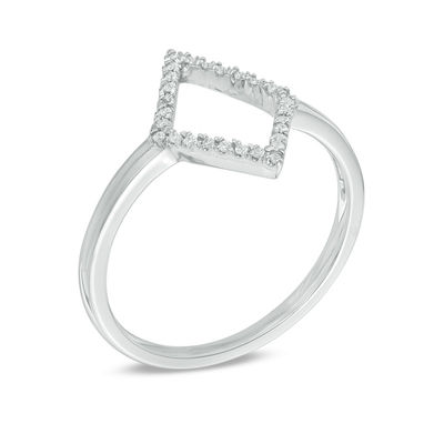 0.09 CT. T.W. Diamond Geometric-Shape Ring in Sterling Silver