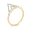 Thumbnail Image 2 of 0.15 CT. T.W. Diamond Double Triangle Ring in 10K Gold