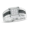 Men's 0.63 CT. T.W. Enhanced Black and White Diamond Ring in 10K White Gold