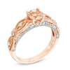 Thumbnail Image 2 of 6.0mm Morganite and 0.24 CT. T.W. Diamond Vintage-Style Bridal Set in 10K Rose Gold