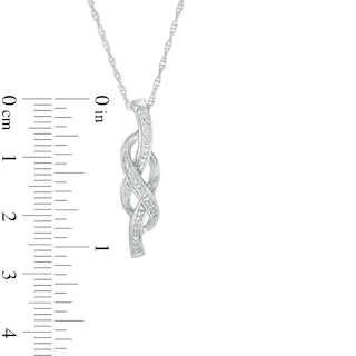 0.15 CT. T.W. Diamond Infinity Pendant, Earrings and Ring Set in Sterling Silver - Size 7